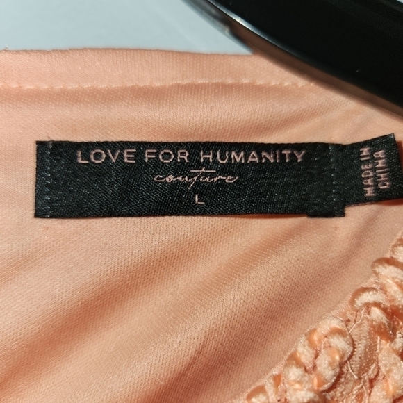 Love for Humanity Peach Colored Lace Cocktail Dress Size Large NWT - Picture 5 of 9